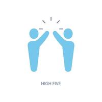 high five concept line icon. Simple element illustration. high five concept outline symbol design. vector