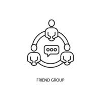 friend group concept line icon. Simple element illustration. friend group concept outline symbol design. vector