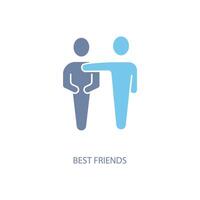 best friends concept line icon. Simple element illustration. best friends concept outline symbol design. vector