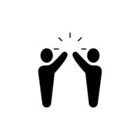 high five concept line icon. Simple element illustration. high five concept outline symbol design. vector