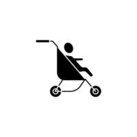 child in a stroller concept line icon. Simple element illustration. child in a stroller concept outline symbol design. vector