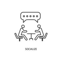 socialize concept line icon. Simple element illustration. socialize concept outline symbol design. vector