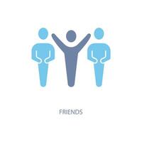 Friends concept line icon. Simple element illustration. Friends concept outline symbol design. vector