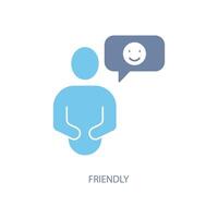 friendly concept line icon. Simple element illustration. friendly concept outline symbol design. vector