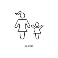 big sister concept line icon. Simple element illustration. big sister concept outline symbol design. vector