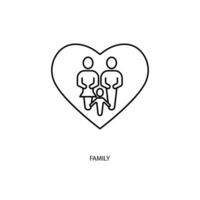 family concept line icon. Simple element illustration.family concept outline symbol design. vector