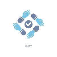 unity concept line icon. Simple element illustration. unity concept outline symbol design. vector