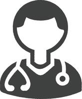 médico icono vector ilustración en sello estilo