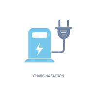 charging station concept line icon. Simple element illustration. charging station concept outline symbol design. vector