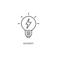 electricity concept line icon. Simple element illustration. electricity concept outline symbol design. vector