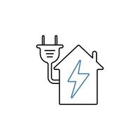 home charging concept line icon. Simple element illustration. home charging concept outline symbol design. vector