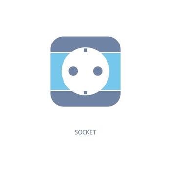 socket concept line icon. Simple element illustration. socket concept outline symbol design. vector