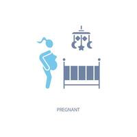 pregnant concept line icon. Simple element illustration. pregnant concept outline symbol design. vector