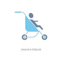 child in a stroller concept line icon. Simple element illustration. child in a stroller concept outline symbol design. vector