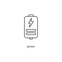 battery concept line icon. Simple element illustration. battery concept outline symbol design. vector