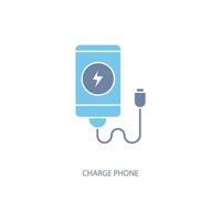 charge phone concept line icon. Simple element illustration. charge phone concept outline symbol design. vector