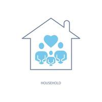 household concept line icon. Simple element illustration. household concept outline symbol design. vector