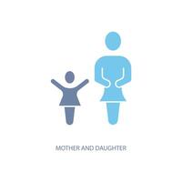 mother and daughter concept line icon. Simple element illustration. mother and daughter concept outline symbol design. vector