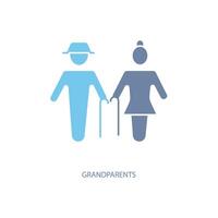 grandparents concept line icon. Simple element illustration. grandparents concept outline symbol design. vector