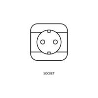 socket concept line icon. Simple element illustration. socket concept outline symbol design. vector