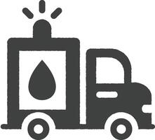 ambulancia icono vector ilustración en sello estilo