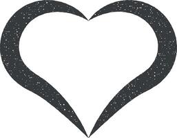 heart hand drawn icon vector illustration in stamp style
