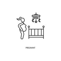 pregnant concept line icon. Simple element illustration. pregnant concept outline symbol design. vector