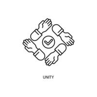 unity concept line icon. Simple element illustration. unity concept outline symbol design. vector