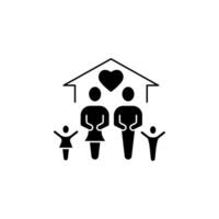 family home concept line icon. Simple element illustration.family home concept outline symbol design. vector