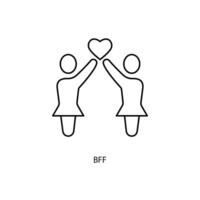 bff concept line icon. Simple element illustration. bff concept outline symbol design. vector