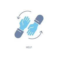 help concept line icon. Simple element illustration. help concept outline symbol design. vector