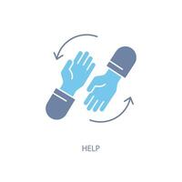 help concept line icon. Simple element illustration. help concept outline symbol design. vector