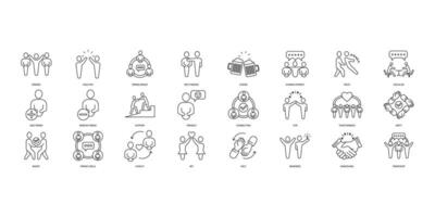 Friendship icons set. Set of editable stroke icons.Vector set of Friendship vector