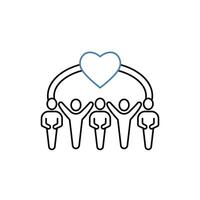 togetherness concept line icon. Simple element illustration. togetherness concept outline symbol design. vector