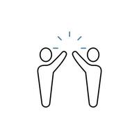 high five concept line icon. Simple element illustration. high five concept outline symbol design. vector