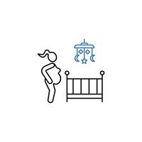 pregnant concept line icon. Simple element illustration. pregnant concept outline symbol design. vector