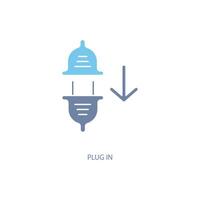 plug in concept line icon. Simple element illustration. plug in concept outline symbol design. vector