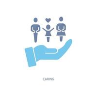 caring concept line icon. Simple element illustration. caring concept outline symbol design. vector