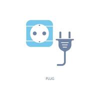 plug concept line icon. Simple element illustration. plug concept outline symbol design. vector