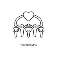 togetherness concept line icon. Simple element illustration. togetherness concept outline symbol design. vector