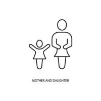 madre y hija concepto línea icono. sencillo elemento ilustración. madre y hija concepto contorno símbolo diseño. vector