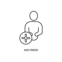 add friend concept line icon. Simple element illustration. add friend concept outline symbol design. vector