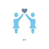 bff concept line icon. Simple element illustration. bff concept outline symbol design. vector