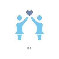 bff concept line icon. Simple element illustration. bff concept outline symbol design. vector