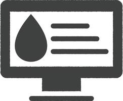 Computer icon vector illustration in stamp style