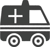 ambulancia icono vector ilustración en sello estilo