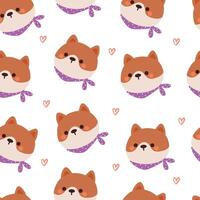 seamless pattern cartoon puppy. cute animal wallpaper for textile, gift wrap paper vector