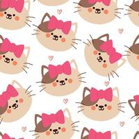 seamless pattern cartoon cats. cute animal wallpaper illustration for gift wrap paper vector