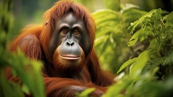 AI generated orangutan high quality image photo