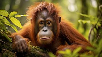 AI generated orangutan high quality image photo